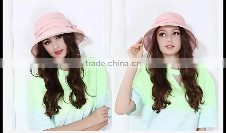 Factory Wholesale Summer Sun Hat Fashion Women Beret With Bowknot Design