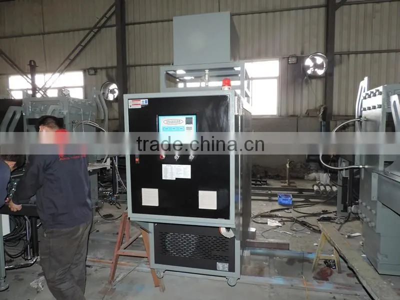Full Automatic 120 kw conduction oil heating hydraulic rubber sole machine double color