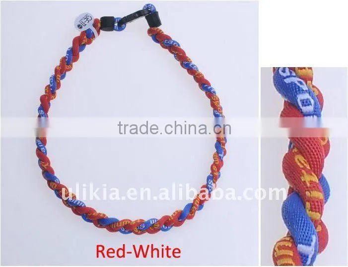 Germanium Titanium Baseball Sport Necklaces tri-braided 22''