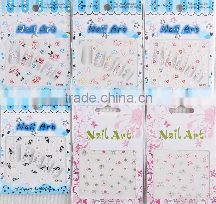 Hot selling 3D Heart designs nail sticker