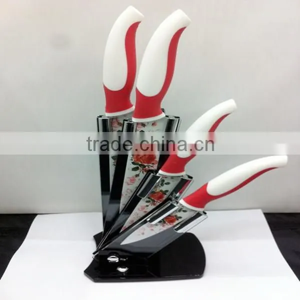 Ceramic knife with acrylic block for kitchen