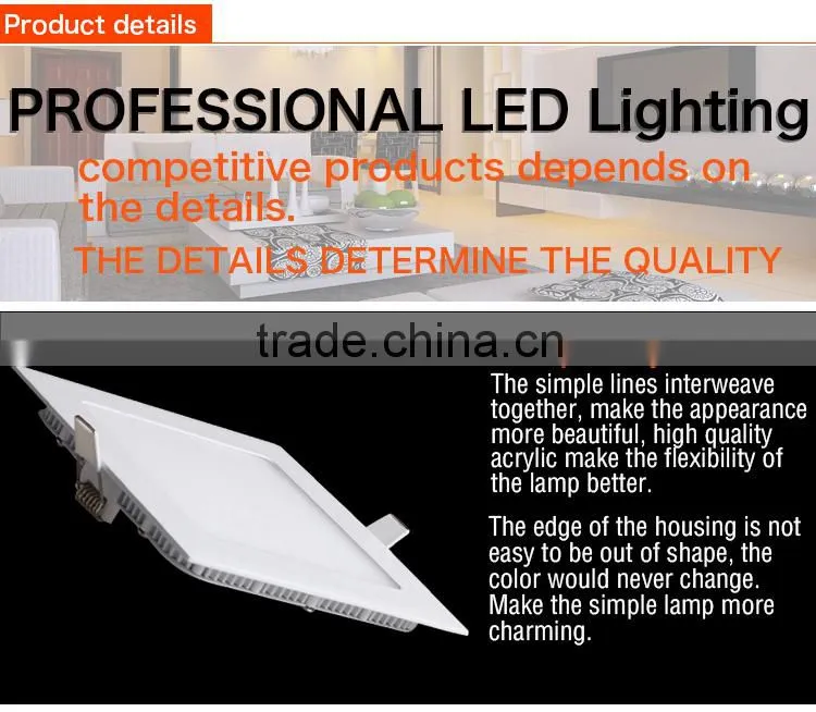 indoor flat slim led panel light 18W 3W 6w 12w 24w