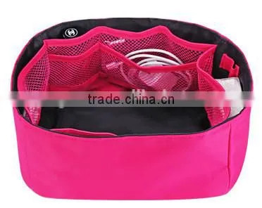 Newest Canvas Non-zipper Cosmetic Bags Cases with Compartments