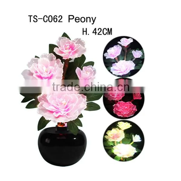 Very best sale LED Fiber optic rose Flowers in Red color /LED fiber optic flower light in different style with CE
