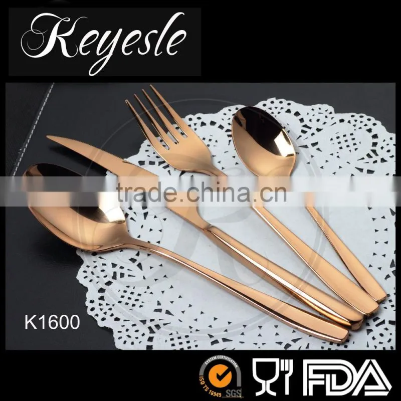 cheap flatware gold,copper cutelry,copper plated flatware wholesale