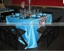 cheap and high quality plain styled satin fabric table cover/ overlay/ for wedding banquet hotel