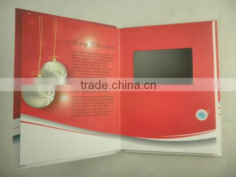 Christmas LCD video greeting card with On/Off switch