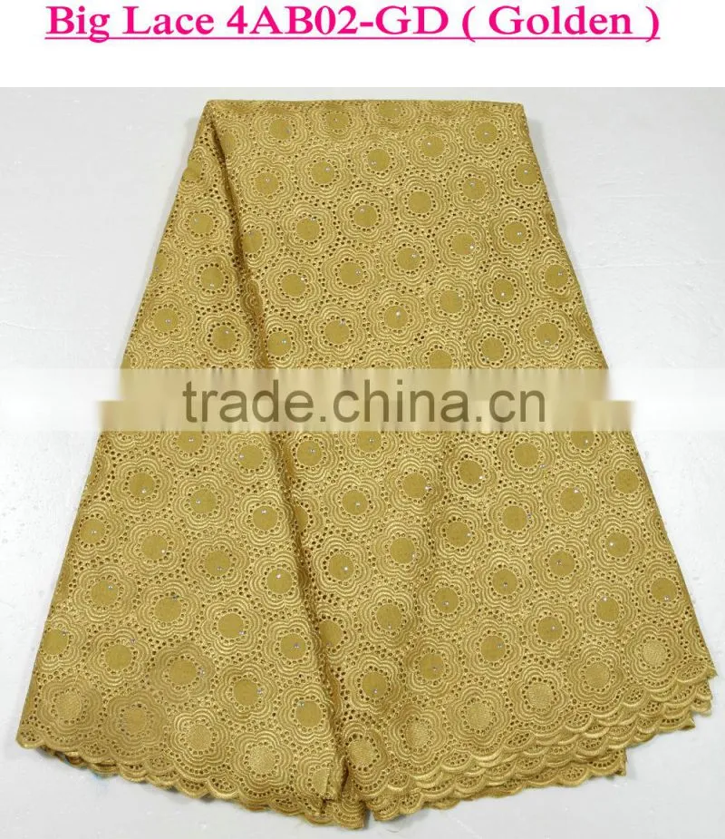 100% cotton New Square Grid Design African Big Swiss Lace