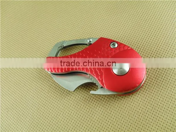 2014New carabiner keychain knife