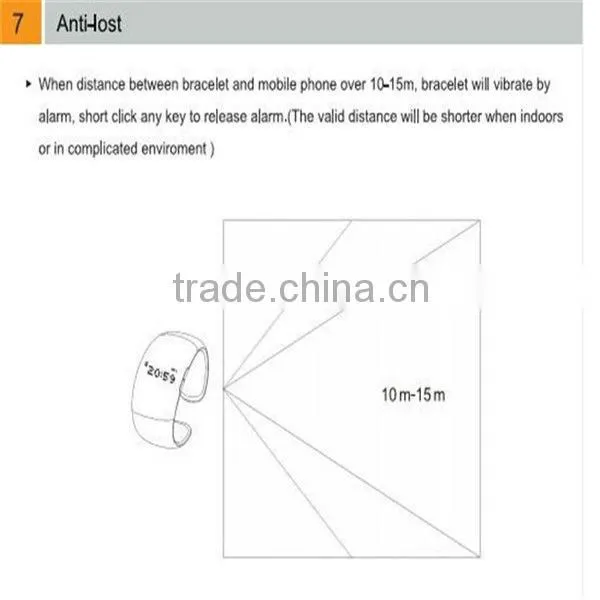 Fashionable Led Bluetooth Bracelet Bluetooth Watch with Caller ID/ Distance Vibration