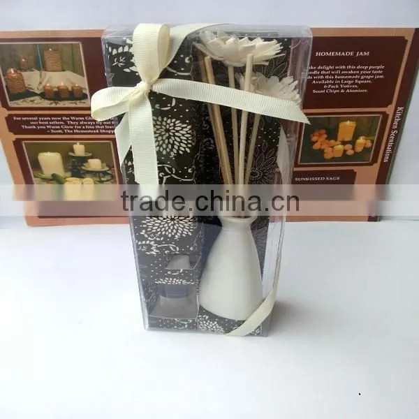 Decorative Aroma Ceramic Sola Flower Fragrance Diffuser With Rattan Sticks