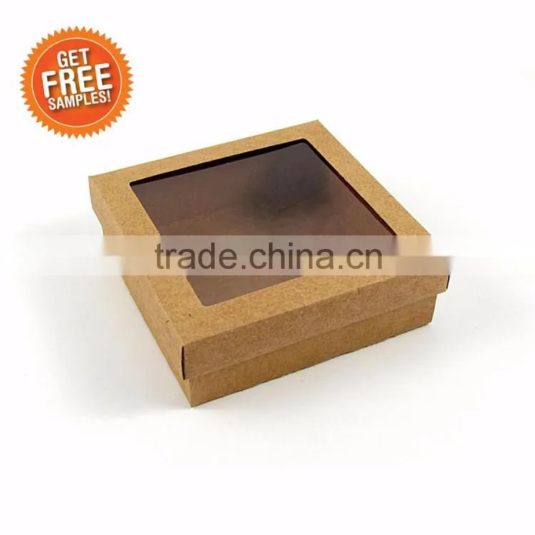Custom design kraft paper cake box with window