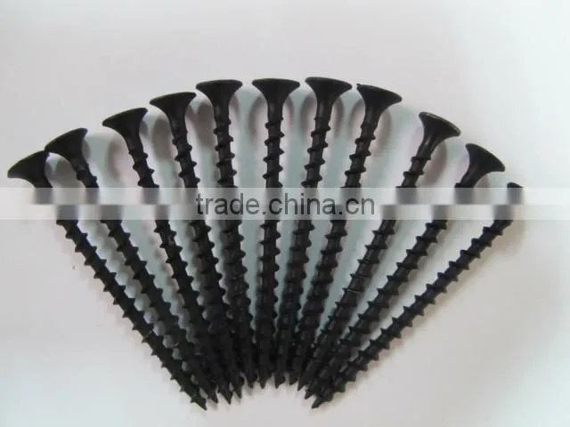 High quality bugle phillip head self tapping drywall screw,fine/corase thread,black/grey phospated,China manufacturers