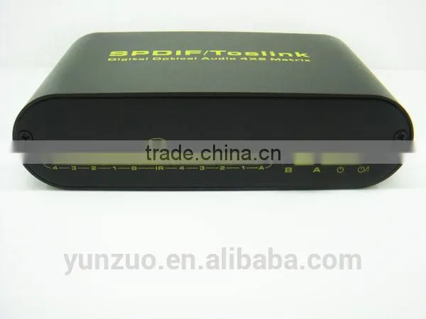 Newest 4x2 SPDIF matrix switch + Remote Control support 5.1 ch