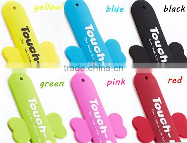 touch-u silicone phone stand with all kinds of color with retails package