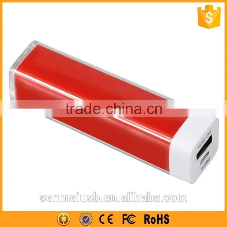 nature Color lipstick tube battery charger portable power bank 1800mah 2200mah 2600mah 3000mah for smartphone