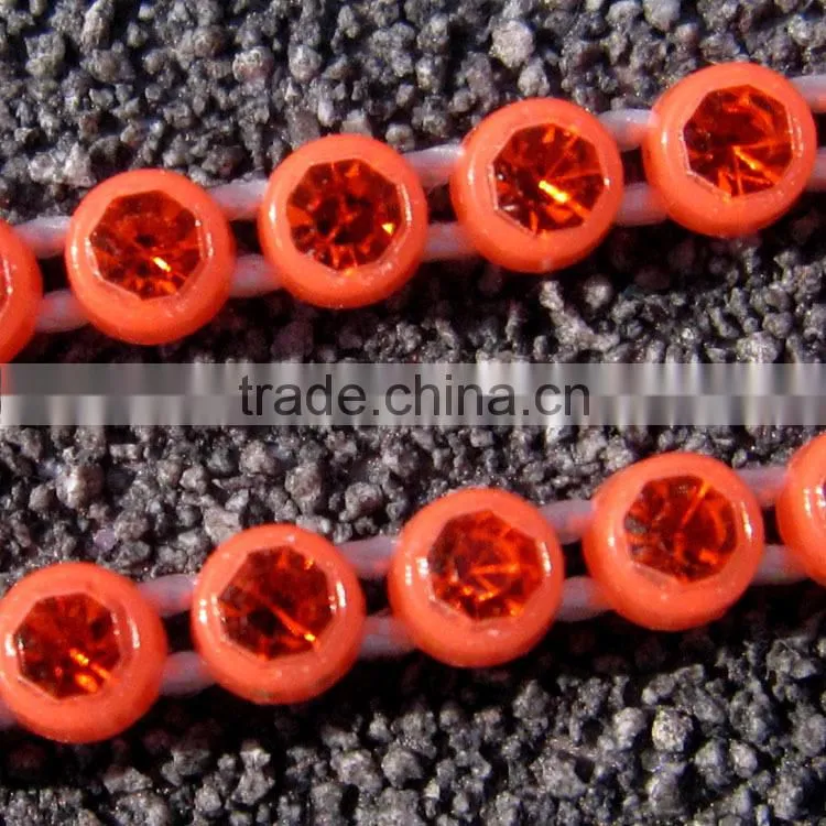 SS8 neon rhinestone trimming,rhinestone chain , wedding dress,diy jewelry findings,plastic ab rhinestone banding