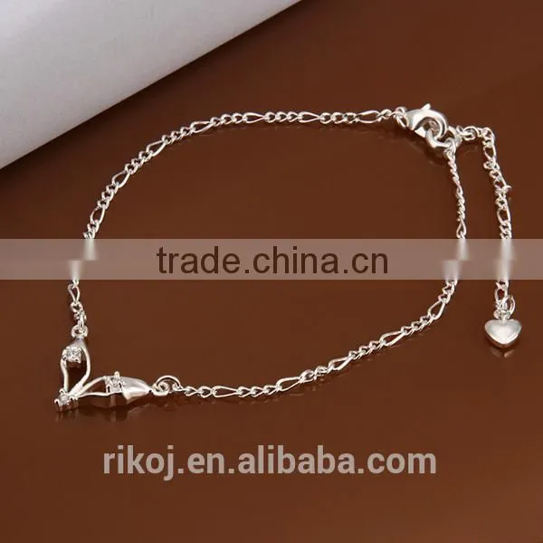 2015 Wholesale fashion jewellry 925 sterling silver chain ankle
