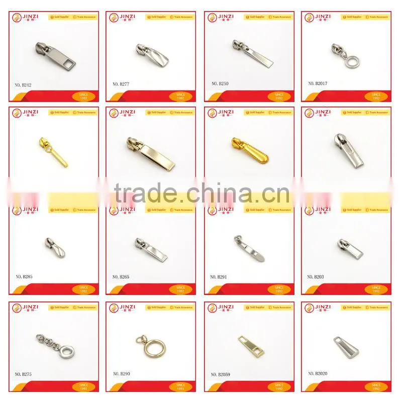 Metal zipper pull for handbags