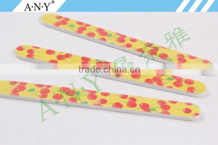 Nail Art Shaping and Polishing Cherry Printing 180 Grit Nail Files OEM Accepted