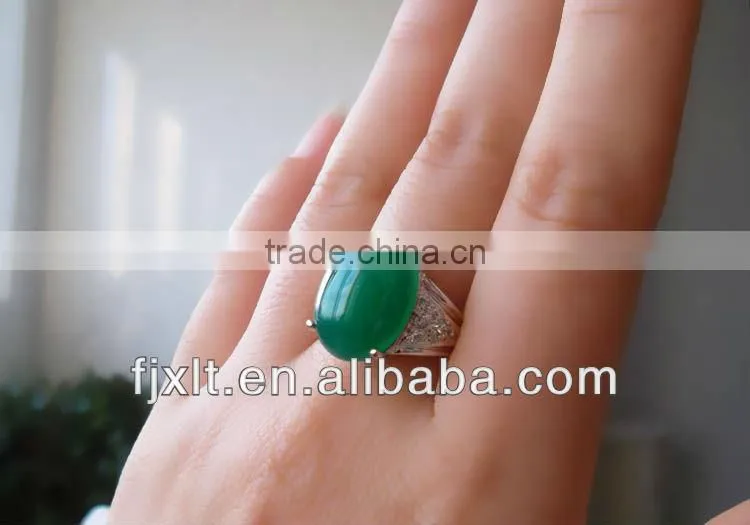Hot Sale Custom Design 925 Sterling Silver Chalcedony Finger Ring