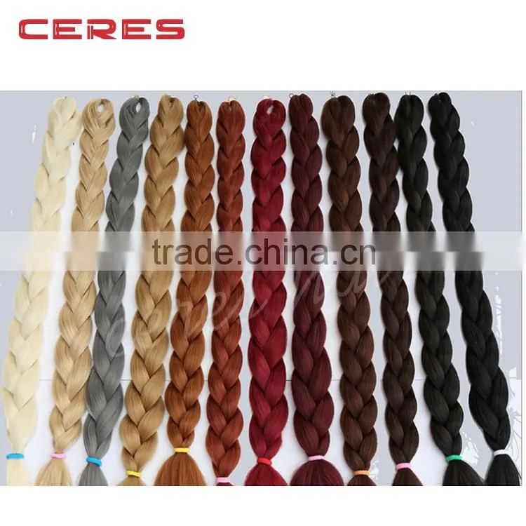 factory wholesale price different color silky jumbo braid hair