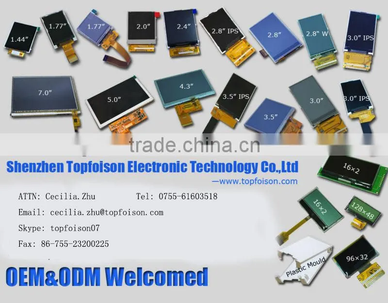Factory Supply 2.3 inch TFT LCD display 320*240 resolution 8 bit interface for smartwatch-TF23001A