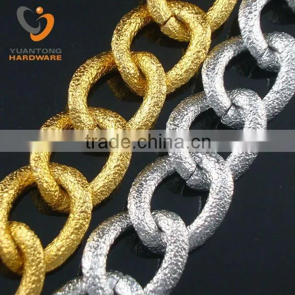 3.4-3.6mm Fashion aluminum chains curb shape with net pattern