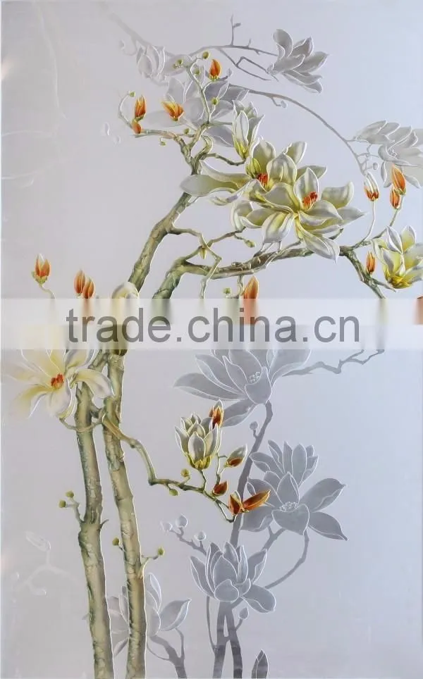 Wholesale Decorative Wall Hanging Glass Painting Pictures Of Flowers