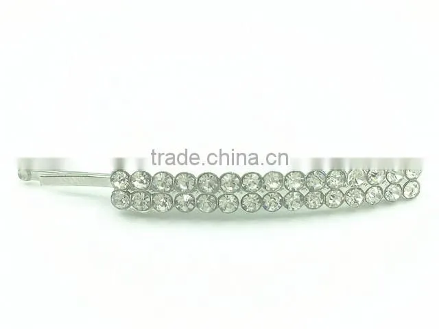 Fancy silvery pearl with acrylic stones hair pin