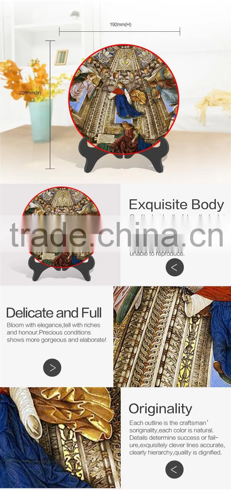 Wholesale beautiful decorative angel figurines plate