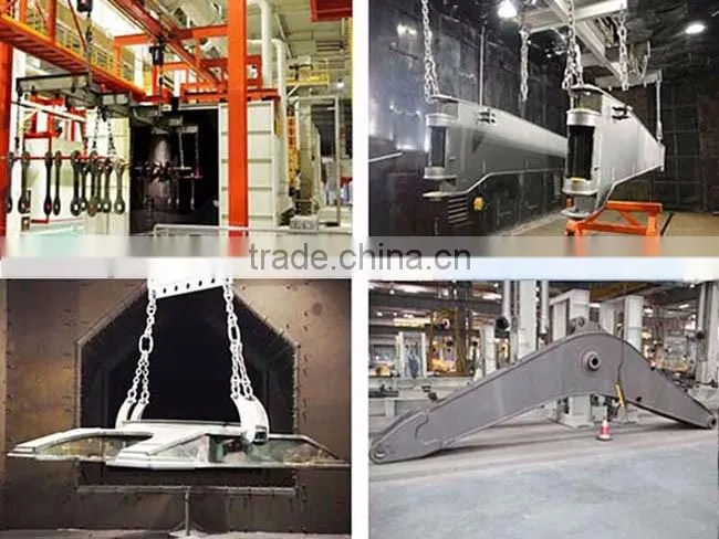 Overhead monorail shot blasting machines
