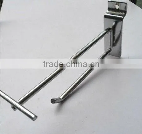 Retail Double Prong Supermarket Slatwall Hook Steel