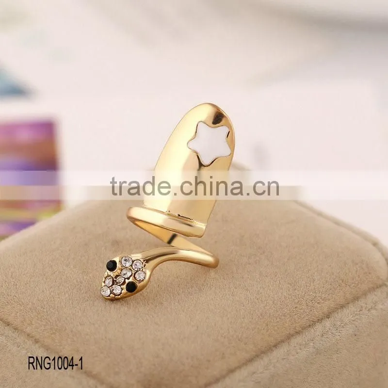 2016 Fshion hollow double cross diamond gold and silver unique friendship rings