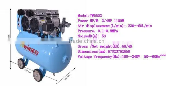 Two Years Warranty Newest Piston Type Silent Cheap Air Compressor