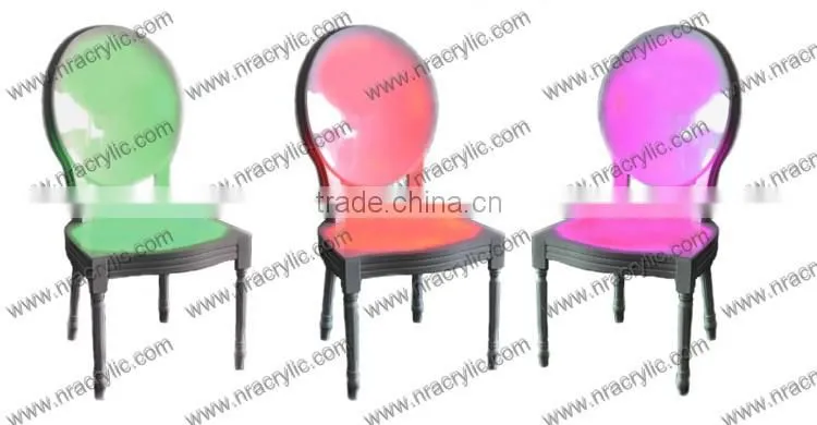 shanghai wedding banquet Led illuminated rechargeable armless dining chair