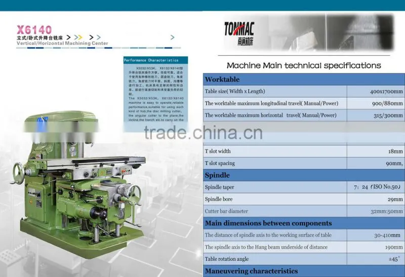 torno mecanico Horizontal directional Milling Machine X6140 listed company