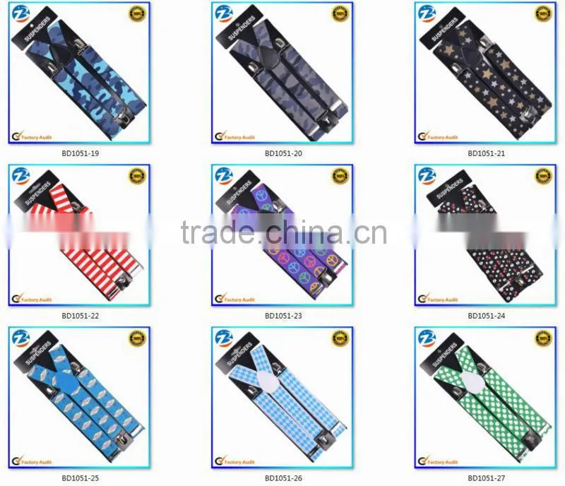 Fahion British Flag Printed Elastic Wedding Wen And Women Braces Suspenders
