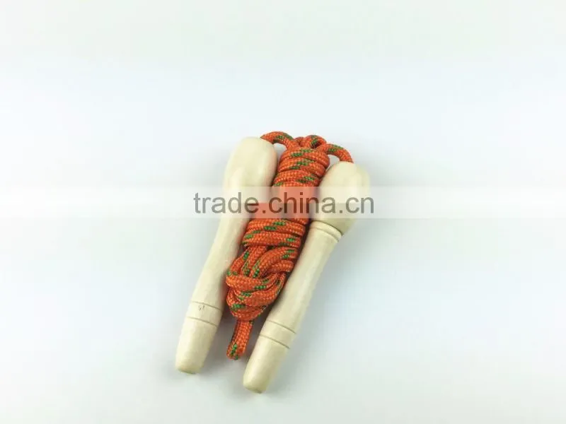 white cotton rope wood handle jumping rope /skipping rope