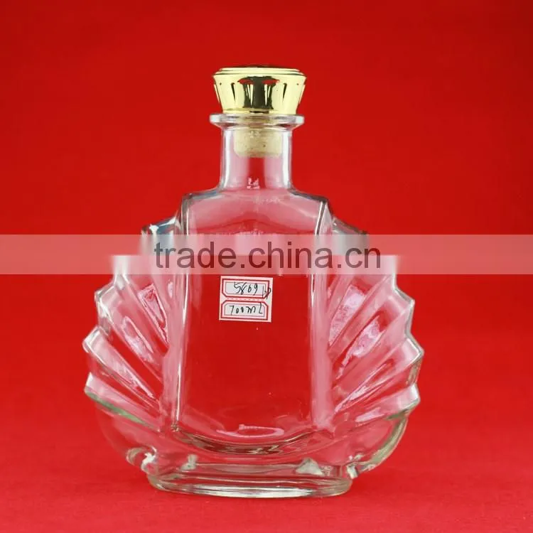 Hot selling good quality fancy glass bottles elegant bottles spirit bottles