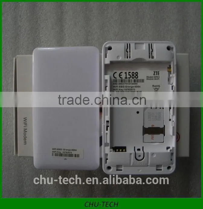 Unlocked ZTE MF63 3G WCDMA/HSPA 2100/1900/850(900)MHz SIM Card Mobile Hotspot Wifi Wireless Router 21.6Mbps