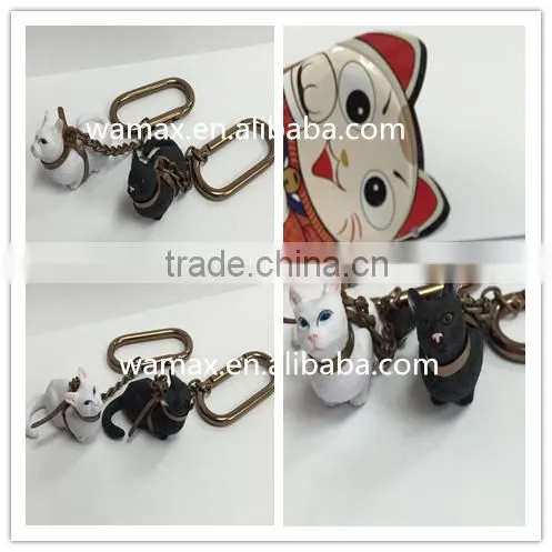 Plastic PVC cat keychain/Cat shaped keyrings