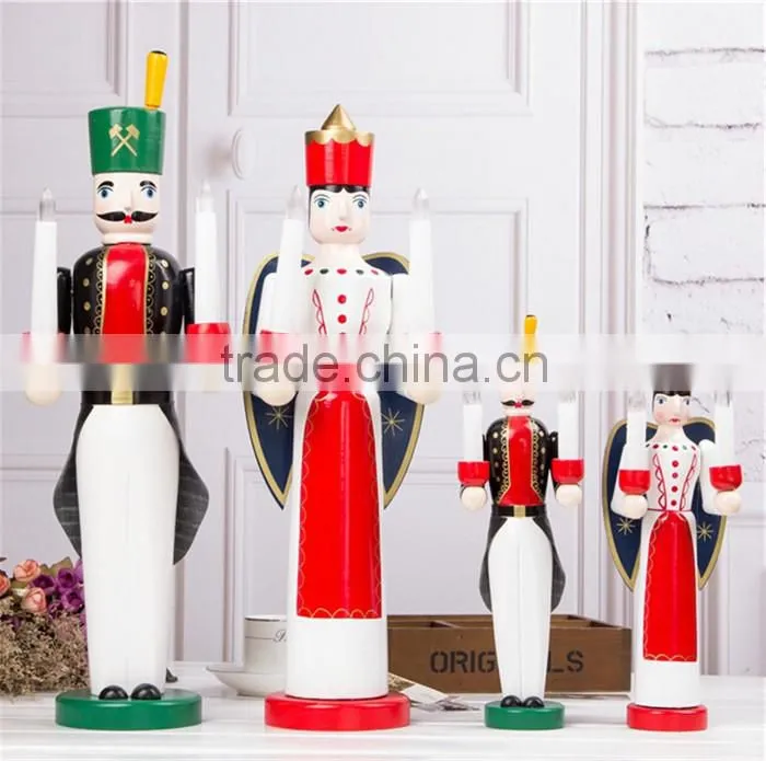 High quality large nutcracker table lamp,festivel decoration nutcracker light,wooden nutcracker lamp with electric