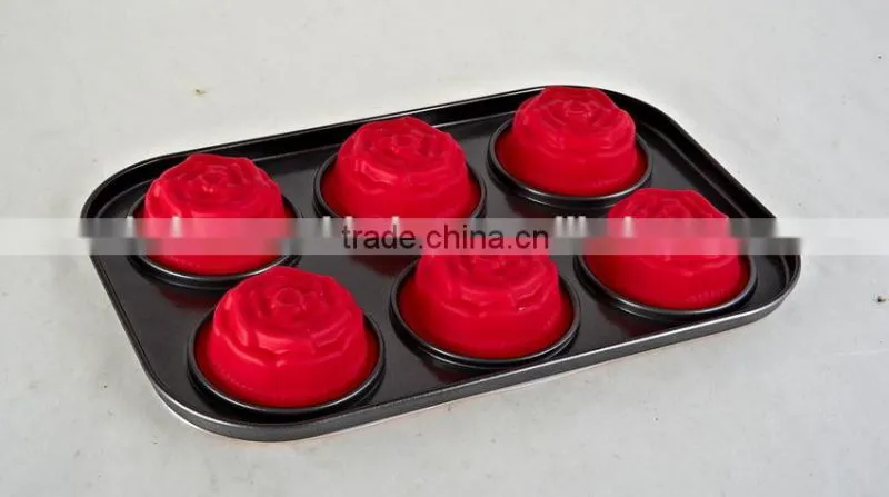 6cups cake decorating silicone cake mold