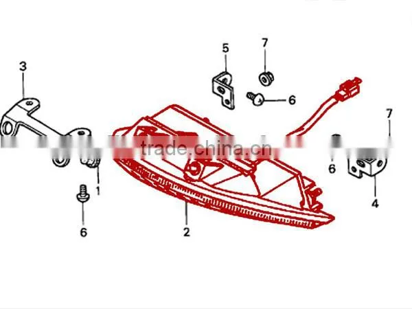 universal motorcycle tail light for CBR954RR 02-03 motor clear smoke