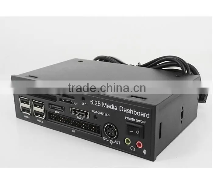 MEDIA DASHBOARD PANNELLO MULTIFUNZIONE USB COMPUTER PC LETTORE SCHEDE 5.25