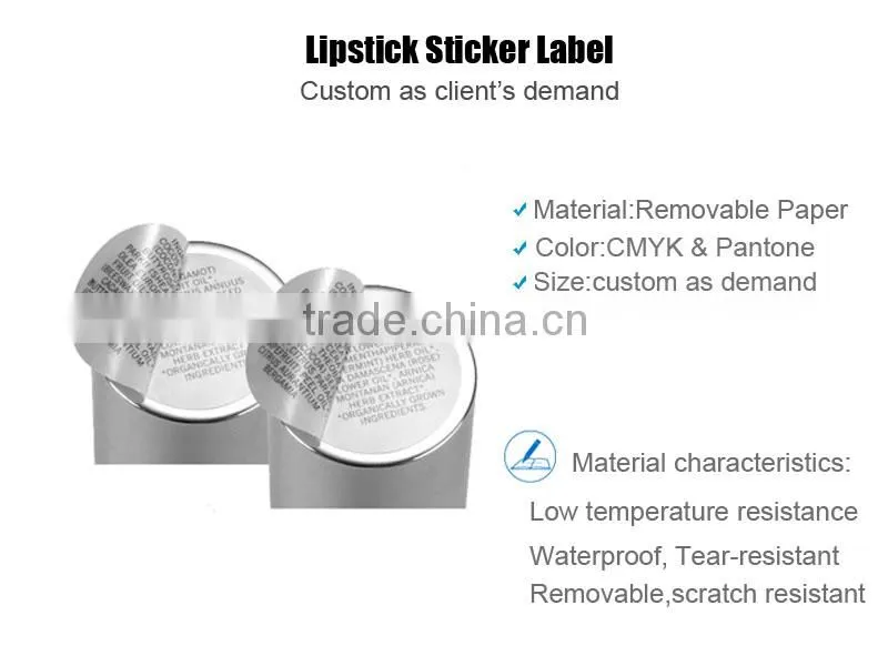 Customed Cheaped Lipstick Sticker Label With Double Layer Stickers