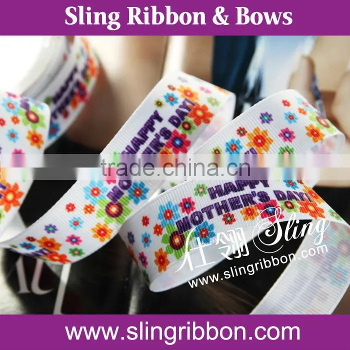 100% Polyester Grosgrain Heat Transfer Printed Ribbon