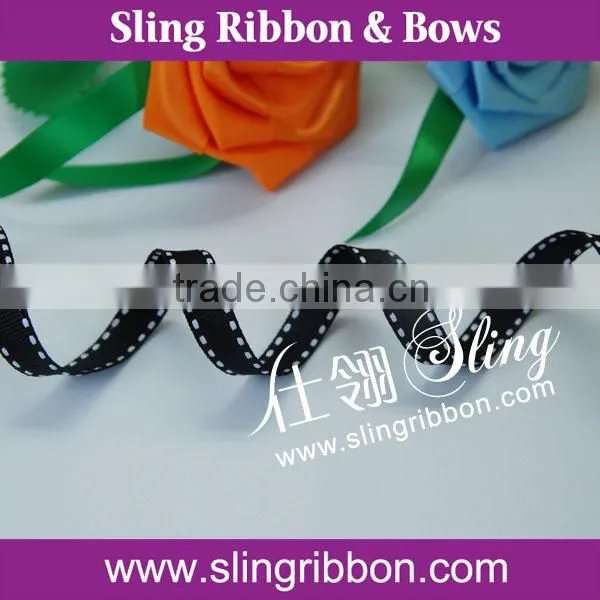 High Quality 6mm Red Stitched Grosgrain Ribbon Wholesale