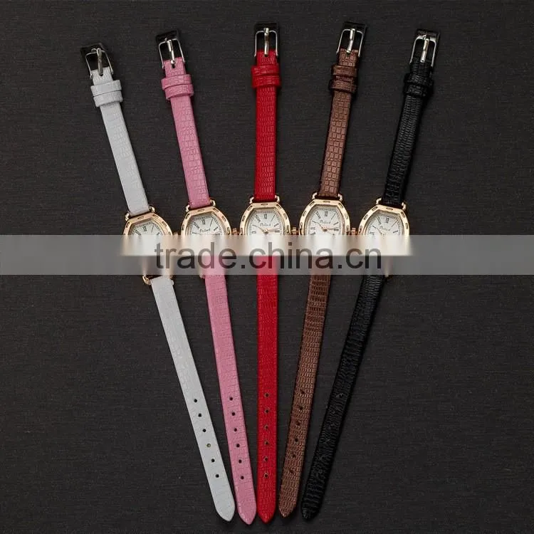New models from Doris Watch slim band square alloy rose gold women dress leather watch